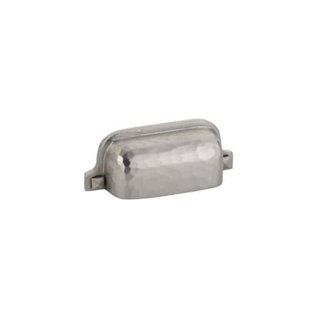 Patioplus 3 in. Center to Center Hammered Bin Cabinet Pull, Satin Nickel PA1626199